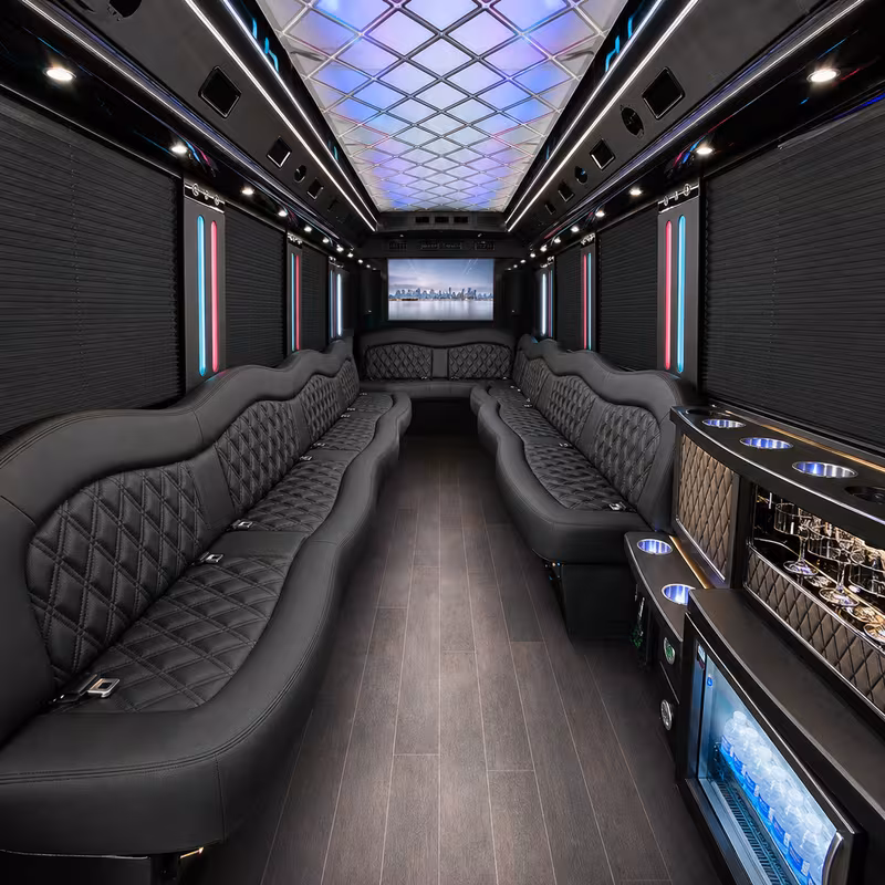 20 Passenger Party Bus Interior