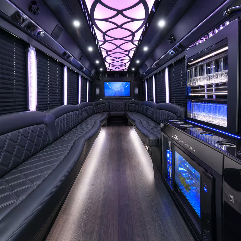 25 Passenger Party Bus Inside