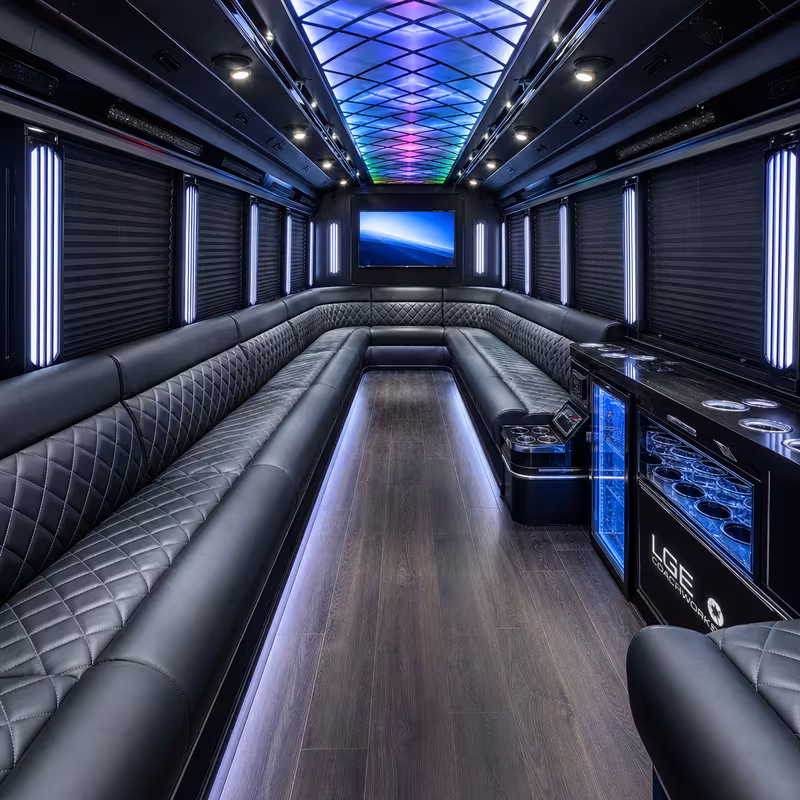 25 Passenger Party Bus Interior