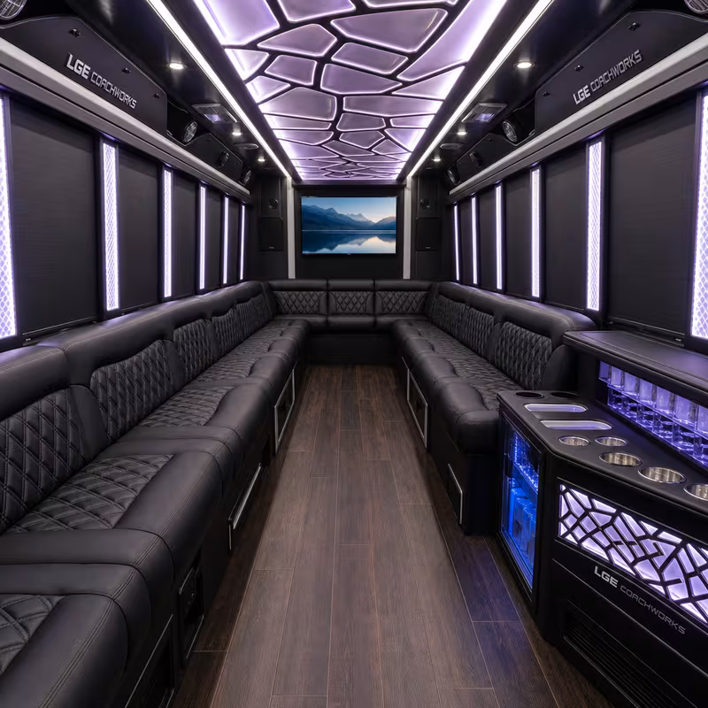 28 Passenger Party Bus Inside