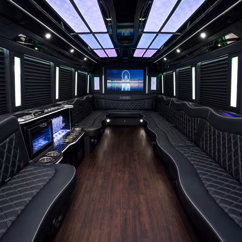 28 Passenger Party Bus Interior