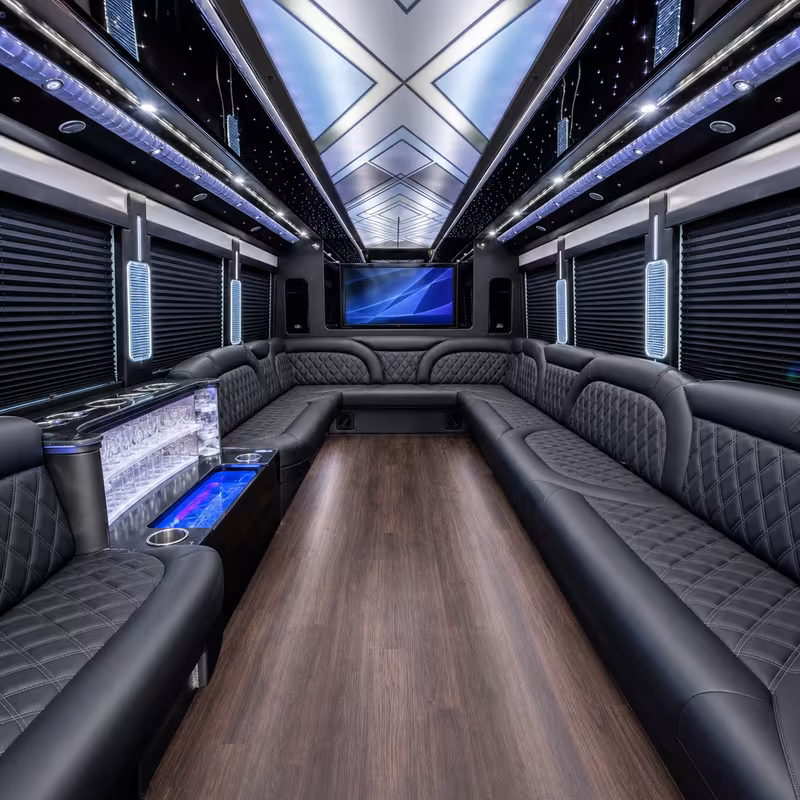 30 Passenger Party Bus Interior