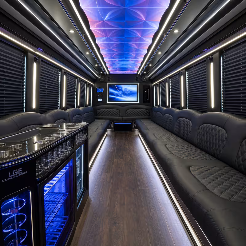 40 Passenger Party Bus Inside