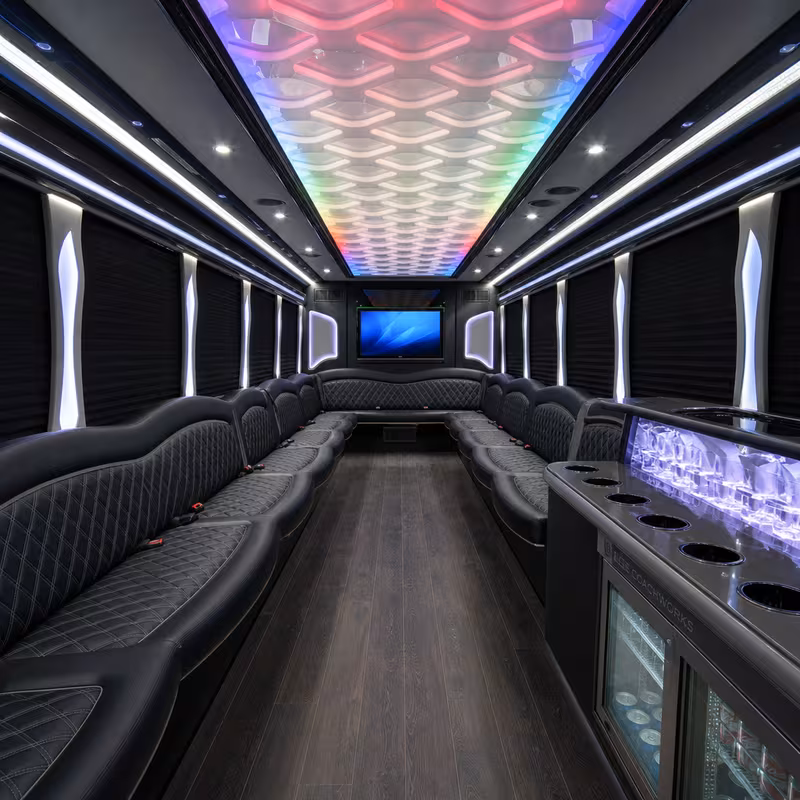 50 Passenger Party Bus Interior