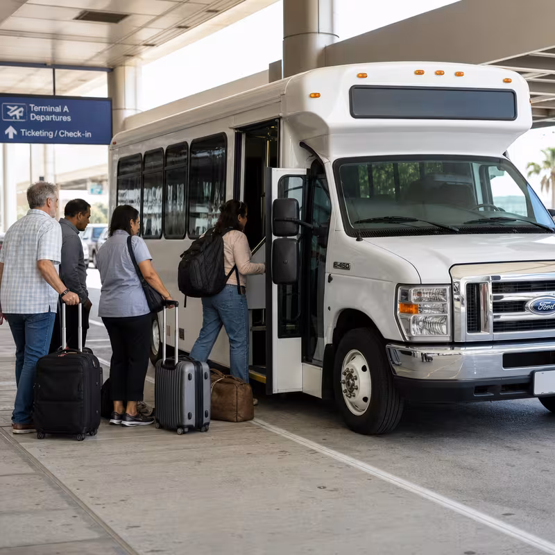Black Mercedes Sprinter van staged for an San Antonio Airport Transportation group