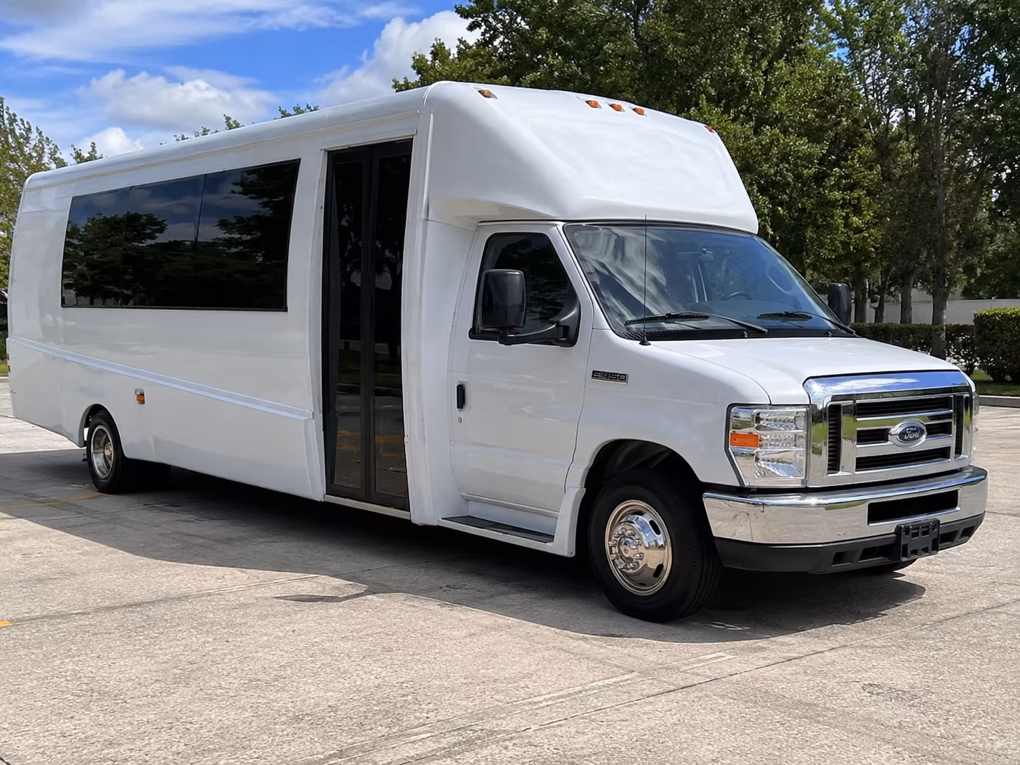Interior of a party bus rental serving San Antonio