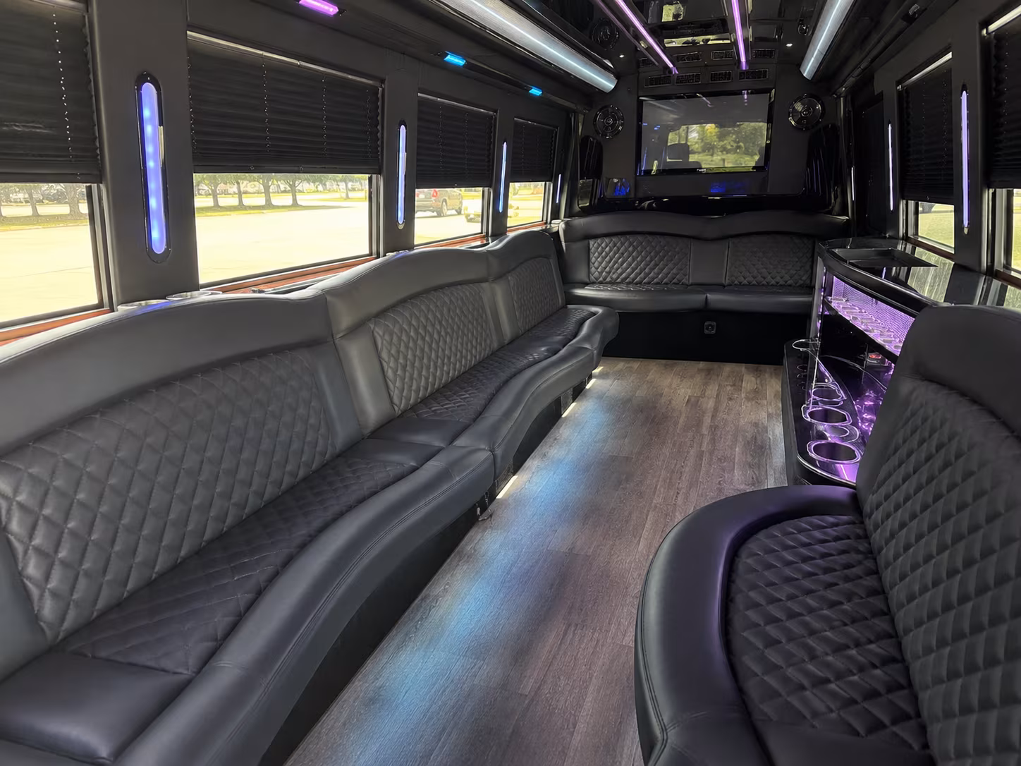 San Antonio Birthday, Sweet 16, & Quinceañera Transportation party bus exterior