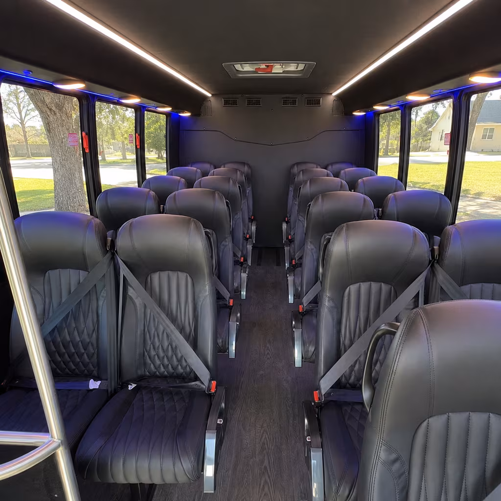 San Antonio School Event Transportation party bus interior