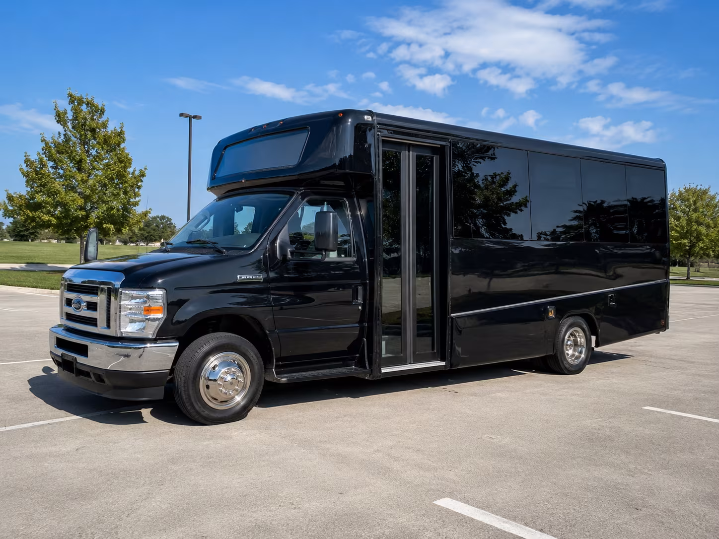 San Antonio School Event Transportation party bus exterior