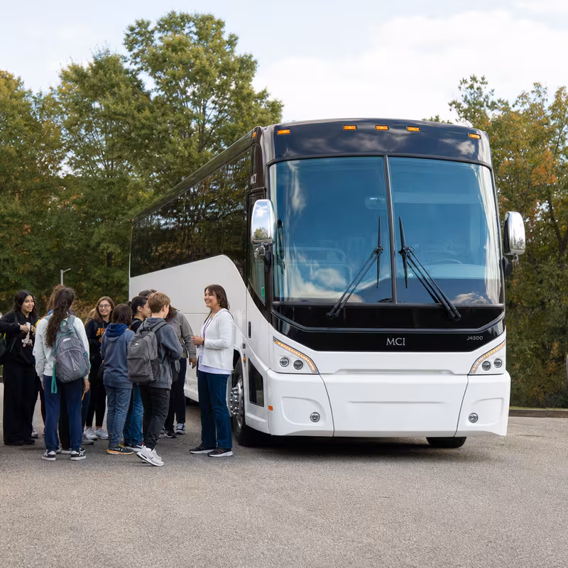 Black Mercedes Sprinter van staged for an San Antonio School Transportation group