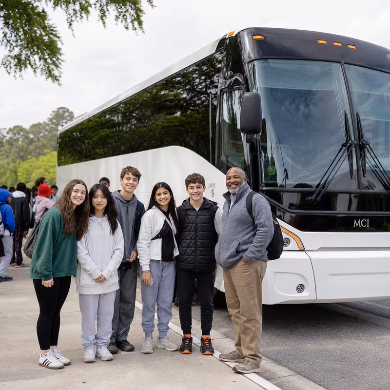 Passengers loading luggage while boarding an San Antonio group shuttle