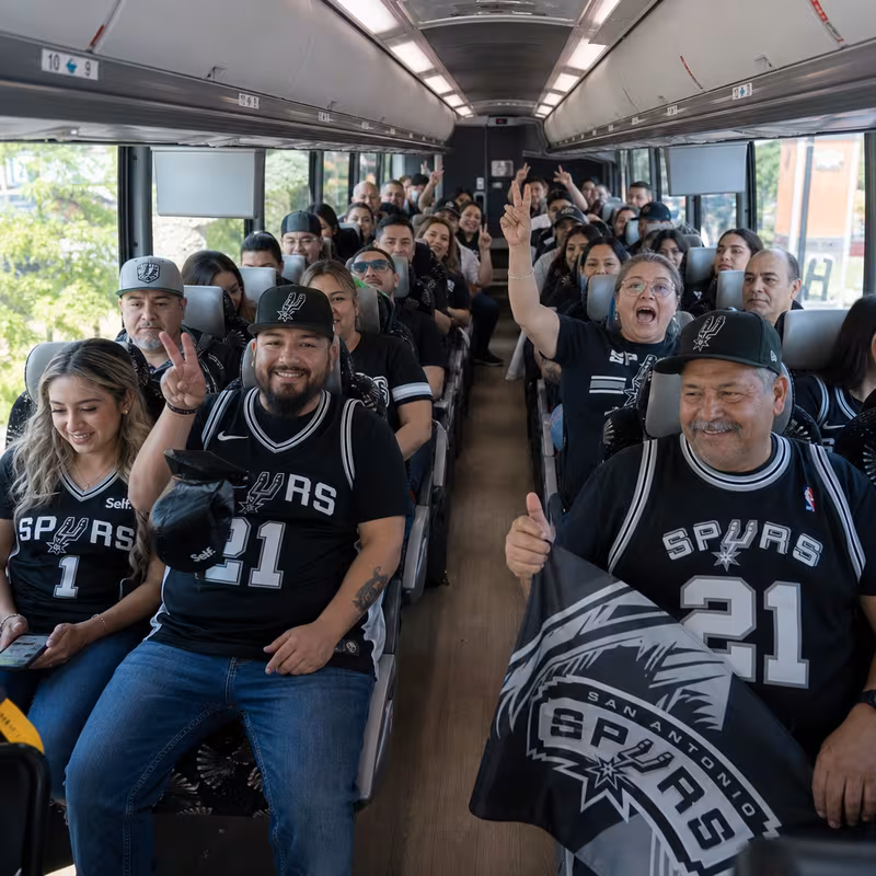Black Mercedes Sprinter van staged for an San Antonio Sporting Event Transportation group