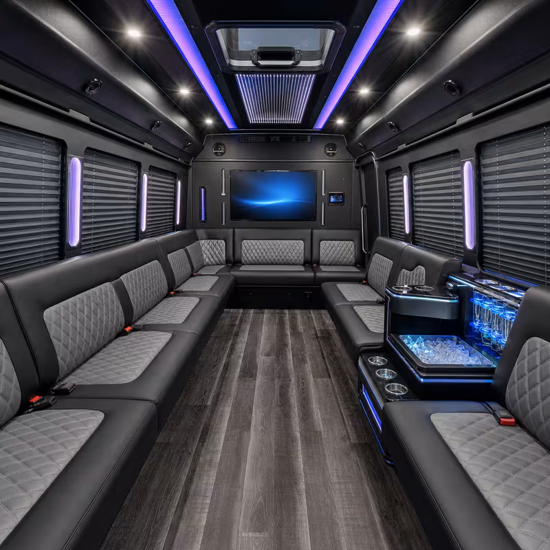14 Passenger Sprinter Limo Interior